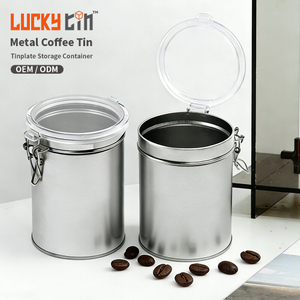 New Design Custom Tinplate Storage Container Coffee Bean Metal Packaging Sustainable Coffee Tin Can With Degassing Valve Windows