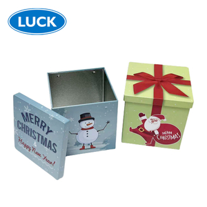 Factory Custom Empty Tinplate Packaging Container Small Square Metal Can Gift Christmas Tin Box With Lid