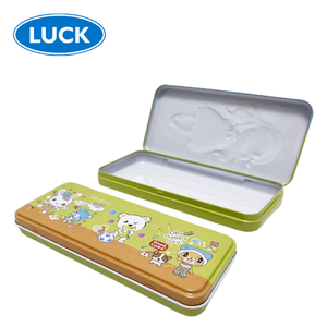 Tin Can Manufacturer Wholesale Custom Rectangular Tin Box Gift Metal Pencil Case With Hinged