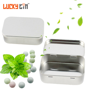 Factory Custom Candy Tinplate Storage Container Rectangle Small Metal Case Airtight Mint Tin Hinge Lid For Mint