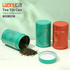 High Quality Custom Red Chinese Tea Tinplate Container Cylinder Shape Metal Can Packaging Screw Cover Empty Tea Tins