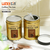 Custom Aluminum Foil Sealing Tinplate Packaging Cylinder Airtight Screw Top Tea Coffee Tins 250 Grams for Metal Tin Can Coffee