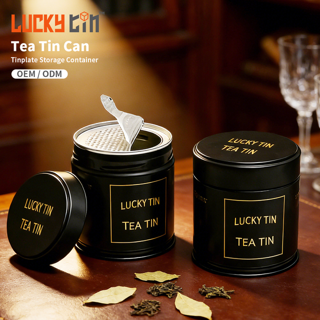Factory Direct Custom Tinplate Canister Mini Round Metal Can Packaging Chinese Tea Tin With Airtight Double Lids