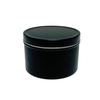 OEM ODM Custom Aluminium Storage Container Metal Small Round Box Black Candles Tin For Candle