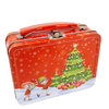 Factory Custom Tin Lunchbox Hinged Christmas Cookie Tins Box with Lid