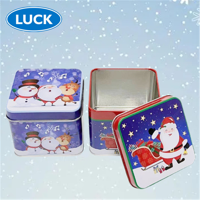 Factory Direct Deal Custom Tin Containers Square Shape Metal Tin Box Small Tin Box Packaging For Christmas