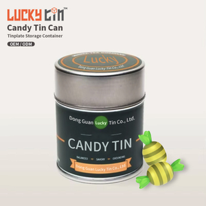 Tin Can Supplier Custom Tinplate Storage Container Cylindrical Shape Metal Box Empty Candy Tin Can For Candy