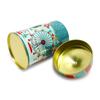 New Design Custom Tinplate Storage Container Cylindrical Shape Box Packaging Gift Round Christmas Metal Can for Food