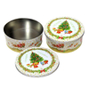 Popular Custom Printing Tinplate Can Storage Container Green Round Shape Tinbox Empty Tin Christmas Boxes for Food Packaging