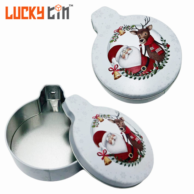 Fashion Design Custom Tinplate Food Packaging Irregular Shape Metal Case Christmas Gum Mint Small Tin Box