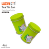 Luckytin Factory Custom Tinplate Storage Container Cylindrical Small Metal Box Loos Can Deep Green 4 Oz Tea Tin For Tea