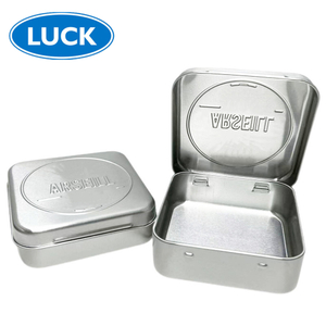 Custom Printing Food Case Square Aluminum Container Package Hinge Chocolate Candy Mints Metal Tin Box