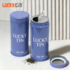Best Quality Custom Purple Tinplate Storage Container Cylindrical Metal Can Screw Lid Tea Tins for Packing Tea