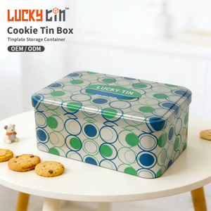 Customized Design Tinplate Assorted Biscuits Packaging Rectangular Sublimation Large Metal Bulk Cookie Tins With Arab Designed