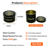 Factory Custom Design Tinplate Storage Container Tinplate Food Packaging Round Shape Metal Box Empty Can Tin