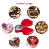 Custom Logo Tinplate Storage Container Valentines Day Metal Can/Case Empty Food Packaging Gift Heart Shape Tin Box With Lid