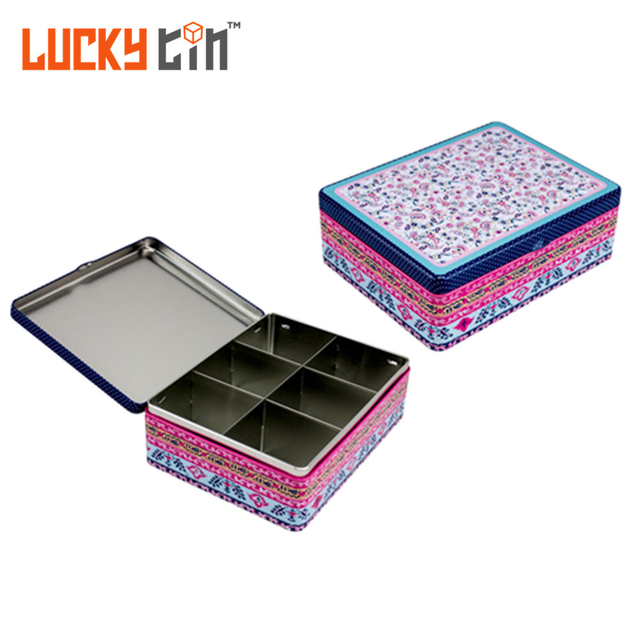 Bulk Sale Tinplate Rectangle Boxes Custom Print Large Hinged Lid Metal Tin Box For Food Packaging