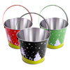 Promotional Custom Tinplate Bucket Metal Barrel Storage Container Promotional Christmas Tin Pail for Gifts