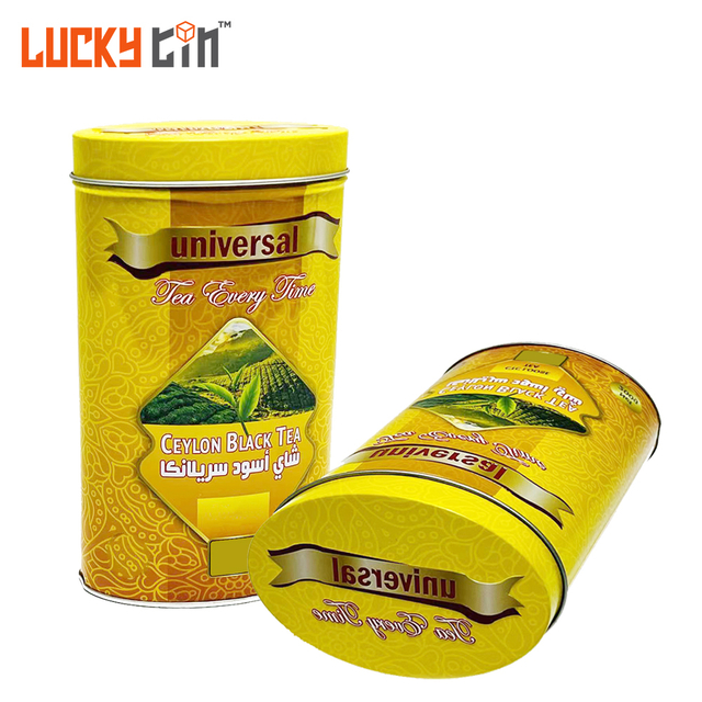 Factory Wholesale Tinplate Packaging Oval Shape Metal Box Container Black Tea Tin Can For Tea
