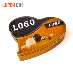 Custom High Quality Tinplate Product Metal Irregularly Box Packaging Chocolate Heart Shaped Tin For Chocolate