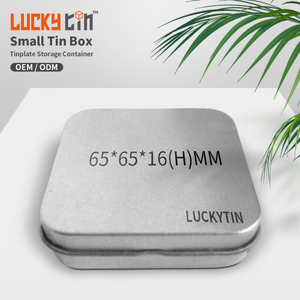 65x65x16mm Custom Tinplate Storage Container Vintage Can Packaging Metal Small Square Tin Box With Hinge Lid