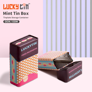 OEM Wholesale Custom Tinplate Packaging Rectangle Metal Can Container Small Gift Mint Box For Mint Balls