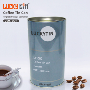 Factory Custom Tinplate Packaging Cylinder Shape Metal Jar Empty Tin Can Small Container Coffee for Coffee Beans