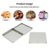 Dongguan Manufacturer Custom Tinplate Packaging Square Shape Food Safety Metal Case Chocolate Tin Box With Hinged