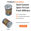 Food Grade Seasoning Tin Jar Herb Storage Rack Kitchen Pepper Chili Powder Quality Green Metal Lid Spice Containers Spice Cans