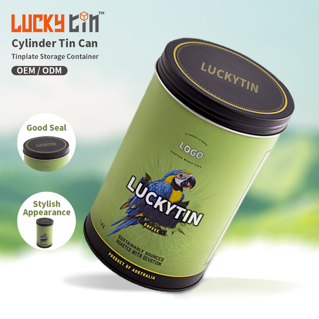 Custom Food Grade Metal Can Maker Empty Tinplate Storage Container Cylinder Tin Metal Box for Food Packing