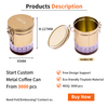 Manufacturers Custom Golden Tinplate Box Packaging Cylinder Coffee Beans Tin Container Free Samples Metal Coffee Can With Valve
