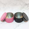 Custom Printing Empty Aluminium Jar Food Grade Metal Packaging Containe Tin Can Small Round Scented Candle Tin With Lid