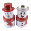 Wholesale Custom Three Floors Christmas Tin Container Snowman Shaped Metal Can Packaging Gift Food Grade Tin Box