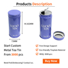 Best Quality Custom Purple Tinplate Storage Container Cylindrical Metal Can Screw Lid Tea Tins for Packing Tea