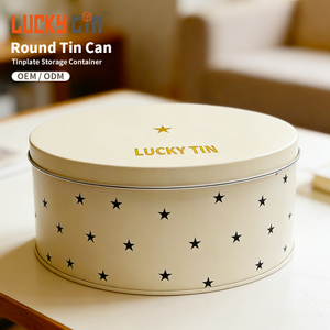 Fashion Design Custom Tinplate Storage Container Round Metal Jar/Box Food Packaging Tin Can Canister For Canned Tins