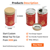 High Grade Design Tinplate Canister Packaging Red Chinese Tea Metal Box Screw Lid Tea Tin Custom Print With Freshness Cover