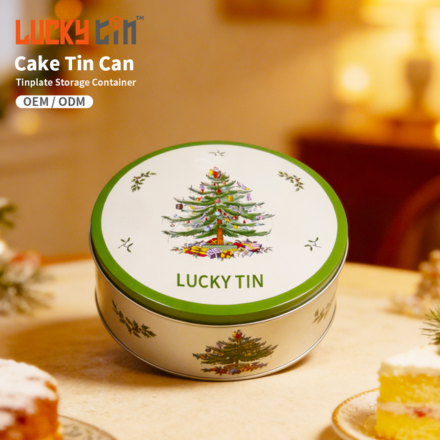 Popular Custom Printing Tinplate Storage Container Metal Round Tin Box Food Grade Can Packaging Dream Cake Tin With Lids