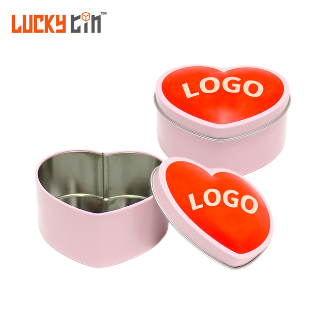 Manufacturer Custom Tinplate Can Storage Container Novel Metal Jar Packaging Heart Shape Gift Tin Box For Valentines Day