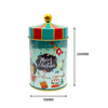 New Design Custom Tinplate Storage Container Cylindrical Shape Box Packaging Gift Round Christmas Metal Can for Food