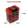 Manufacture Custom Tinplate Seasonings Storage Container Rectangle Condiments Metal Can Vintage Tins Spices Box With Red Lid
