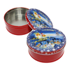 Fashion Design Custom Tinplate Box Can Round Shape Metal Jar Packaging Christmas Tin Containers With Lids for Storing Biskuit