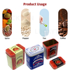 Wholesale Custom Coloured Tinplate Packaging Rectangle Small Metal Box Business Spice Tin New Model for Spice And Tea