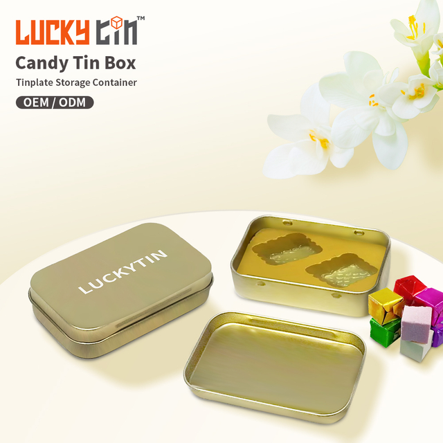OEM Wholesale Custom Rectangle Metal Can Empty Candy Tins With Logo Tinplate Storage Container