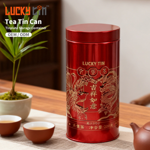 Custom Luxury Food Safty EU Standard Tinplate Packaging Cylindrical Metal Containers Tea Storage Tin Can for Tea