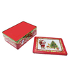 Custom Printed Rectangular Christmas Tin Box Food Grade Biscuit Tin Container