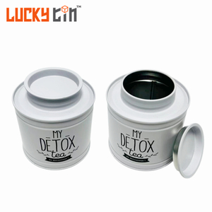 Wholesale Custom Tinplate Product Container White Round Metal Box Food Grade Small Tea Tin Can For Tea