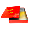 Luckytin Factory Custom Plastic And Tinplate Storage Container Rectangle Metal Can Packaging Red Gift Chocolate Tin Box