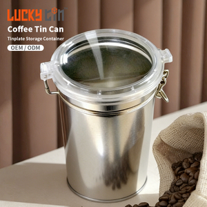 Wholesale Customized Tinplate Packaging Cylinder Shape 200g Coffee Container Empty Metal Coffee Tins for Coffee With Sealed