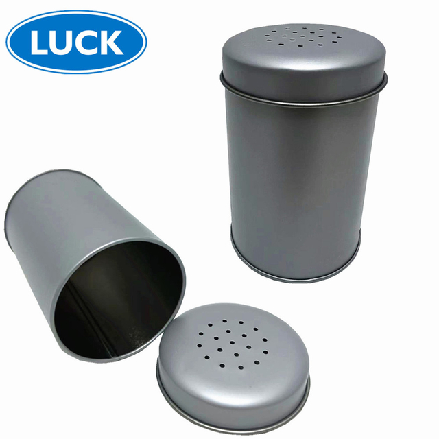 Factory Custom Cylindrical Tin Container Small Holes Tin Can Packaging Seasoning Salt Sugar Spice Tin Can