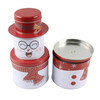 Wholesale Custom Three Floors Christmas Tin Container Snowman Shaped Metal Can Packaging Gift Food Grade Tin Box